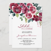 Magenta Pink Rose Floral Surprise Birthday Einladung (Vorne/Hinten)