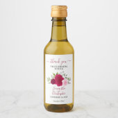 Magenta Pink Roses Elegant Wedding Danke Mini Weinetikett (Vorderseite)