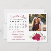 Magenta & Pink Roses Hochzeitskalender & Foto Save The Date (Vorderseite)