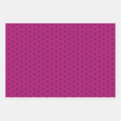 Magenta Pink Schwarzes Button Loch & Polka Dot Geschenkpapier Set (Vorderseite 3)