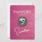 Magenta Pink Schweden Pass Save the Date (Vorderseite)