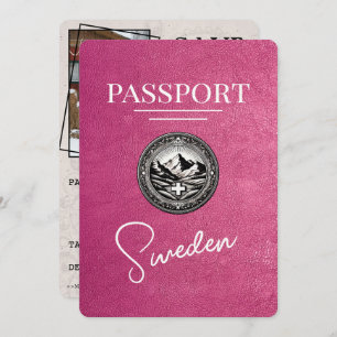 Magenta Pink Schweden Pass Save the Date