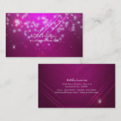 Magenta Pink Sparkle Glamour Business Card Visitenkarte (Vorne/Hinten)
