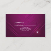 Magenta Pink Sparkle Salon FÖRDERN FREUNDLICHE Kar Empfehlungskarte (Rückseite)