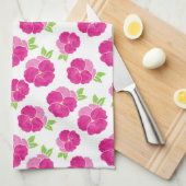 Magenta Pink Stiefmütterchen Geschirrtuch (Viertel Falte)