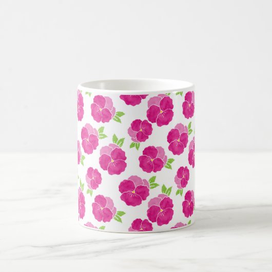 Magenta Pink Stiefmütterchen Kaffeetasse (Mittel)