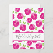 Magenta Pink Stiefmütterchen Mitteilungskarte (Vorne/Hinten)