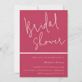 Magenta Pink Trendy Modernes Brautparty Einladung