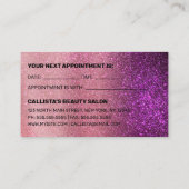 Magenta Pink Triple Glitzer Ombre Typografie Terminkarte (Rückseite)