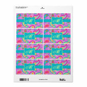 Magenta Pink Turquoise Modern Paisley Monogram (Vorne)