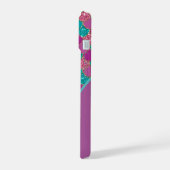 Magenta Pink und Aquamarine Meerjungenskala mit In iPhone 15 Hülle (Linke Seite)