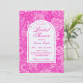 Magenta Pink Viktorianisches Brautparty Einladung (Stehend Vorderseite)