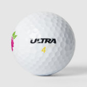 Magenta Pink Wasserfarbe Pansy Golfball (Logo)