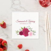 Magenta & Pink Wasserfarbe Rose Boho Chic Wedding Serviette (Beispiel)