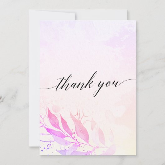 Magenta Pink Wasserfarbenleaf Brautparty Einladung (Rückseite)