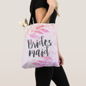 Magenta Pink Watercolor Blätter Wedding Bridesmaid Tasche (Von Nahem)