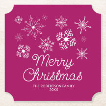 Magenta Pink Weißer Schneeflocken Weihnachts-Party