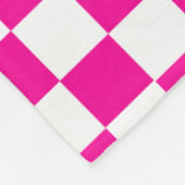 Magenta Pink & White Warped Chic Chic Chic Checks Fleecedecke (Ecke)