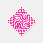Magenta Pink & White Warped Chic Chic Chic Checks Serviette (Ecke)