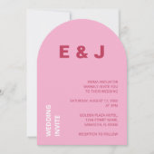 Magenta Pink White Wedding Einladung (Vorderseite)