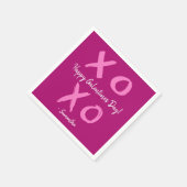 Magenta Pink XOXO - Niedlicher Galentinstag Serviette (Ecke)