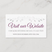 Magenta Plum Elegant Wedding Besuchen Sie unsere W Begleitkarte (Vorderseite)