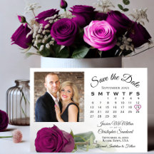 Magenta Plum Rose Elegante Hochzeitsskalender und