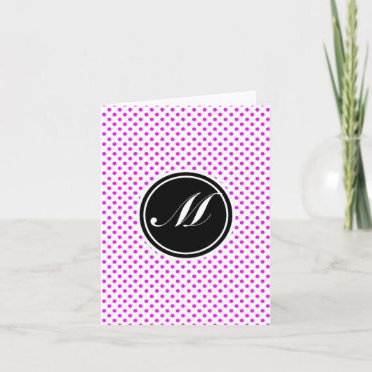 Magenta Polka Dot und Monogramm (Vorderseite)