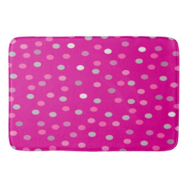 Magenta Polka Dots Badematte