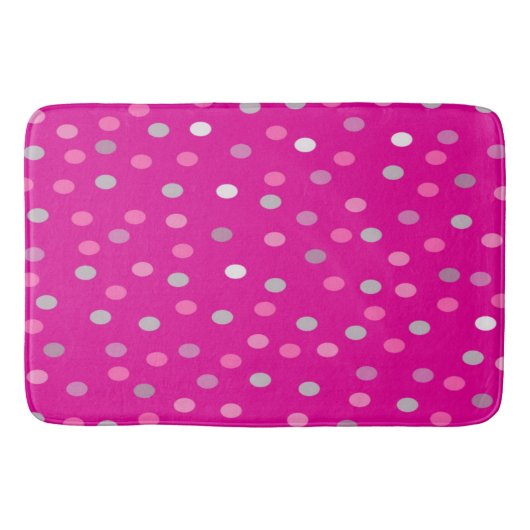 Magenta Polka Dots Badematte (Vorderseite)