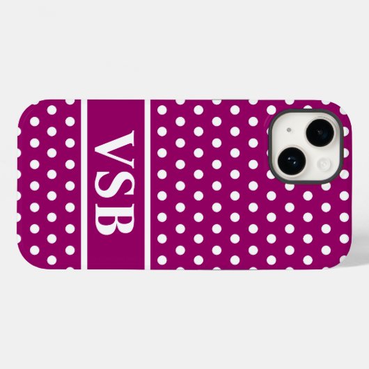 Magenta Polka Dots Case-Mate iPhone Hülle (Rückseite (Horizontal))