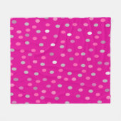 Magenta Polka Dots Fleecedecke (Vorderseite (Horizontal))