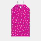Magenta Polka Dots Geschenkanhänger (Vorderseite)
