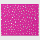 Magenta Polka Dots Geschenkpapier (Flach)