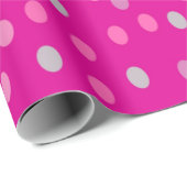 Magenta Polka Dots Geschenkpapier (Rolleneckpunkt)