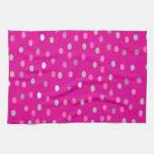 Magenta Polka Dots Geschirrtuch (Horizontal)