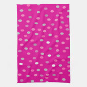 Magenta Polka Dots Geschirrtuch (Vertikal)