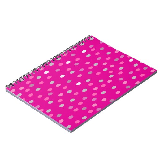 Magenta Polka Dots Notizblock (Linke Seite)