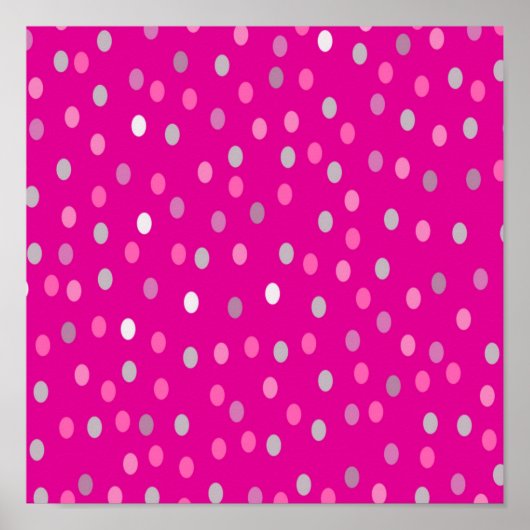Magenta Polka Dots Poster (Vorne)