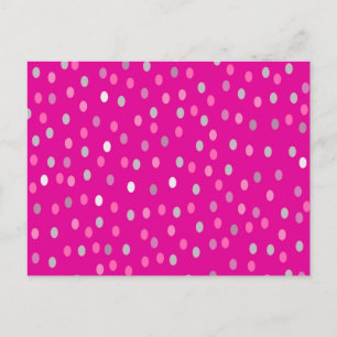 Magenta Polka Dots Postkarte