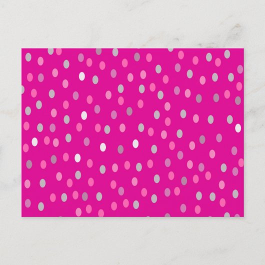 Magenta Polka Dots Postkarte (Vorderseite)