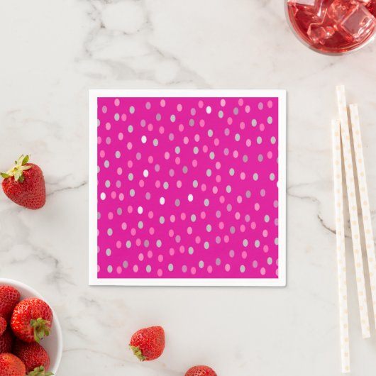 Magenta Polka Dots Serviette (Beispiel)