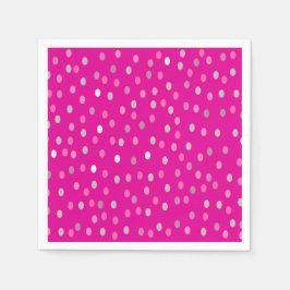 Magenta Polka Dots Serviette