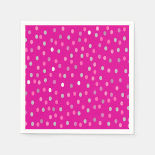 Magenta Polka Dots Serviette