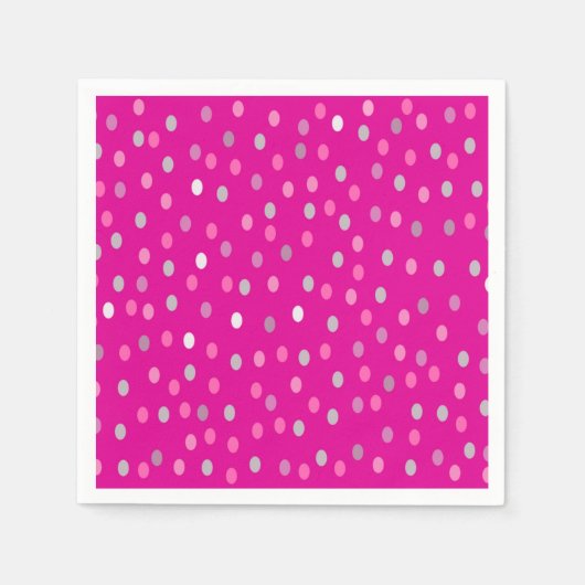Magenta Polka Dots Serviette (Vorderseite)
