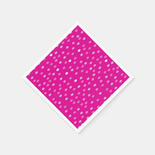 Magenta Polka Dots Serviette (Ecke)
