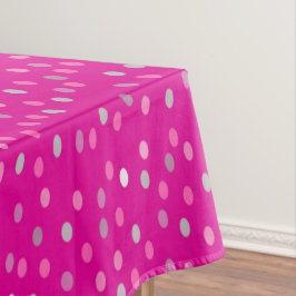 Magenta Polka Dots Tischdecke