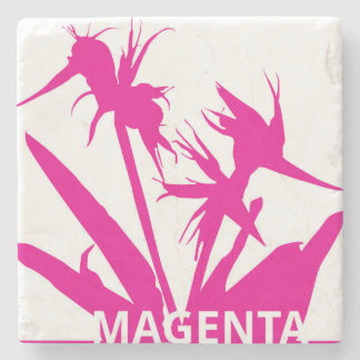 MAGENTA - Posavasos con Flor del paraíso en fucsia Steinuntersetzer