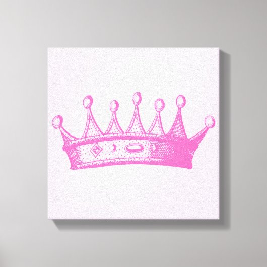 Magenta Princess Crown auf rosa Hintergrund Leinwanddruck (Vorderseite)