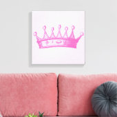 Magenta Princess Crown auf rosa Hintergrund Leinwanddruck (Insitu (Wohnzimmer))
